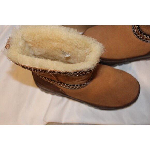 UGG CLASSIC MINI TRAILGAZER CHESTNUT LEATHER WATERPROOF BOOTS WOMEN - Picture 5 of 9